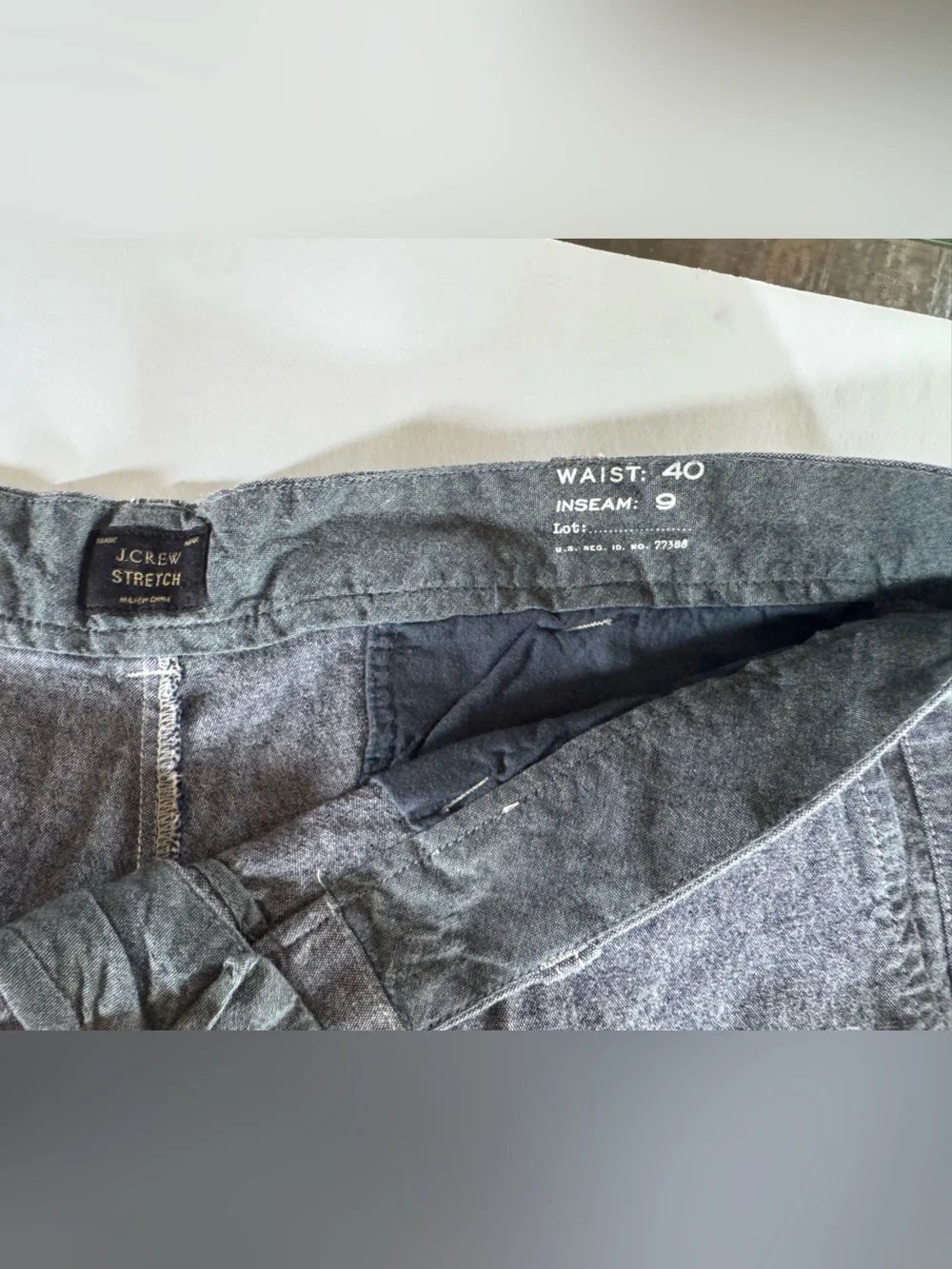J. Crew Men's Charcoal Grey Flat Front Shorts